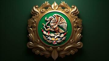 ai gegenereerd 3d geven van Mexico embleem foto