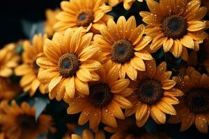 ai gegenereerd zonnebloemen getransformeerd in een kosmisch symfonie, buitenshuis sessie afbeeldingen foto