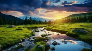 ai gegenereerd natuur landschappen achtergrond foto