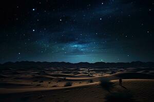 ai gegenereerd camping in de Sahara woestijn Bij nacht, Marokko, Afrika, ai gegenereerd foto