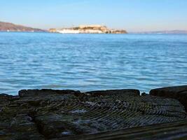 visie van alcatraz eiland van fort metselaar haven in san francisco Californië foto