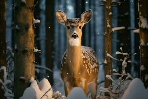 ai gegenereerd dieren in het wild in winter - generatief ai foto