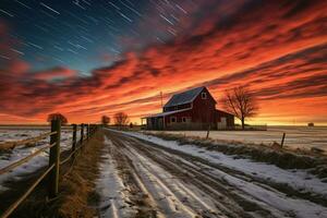 ai gegenereerd winter boerderij scènes - generatief ai foto