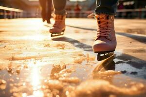 ai gegenereerd ijs het schaatsen ijsbanen - generatief ai foto