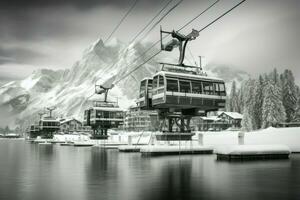 ai gegenereerd ski liften en gondels - generatief ai foto