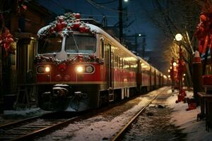 ai gegenereerd Kerstmis treinen - generatief ai foto