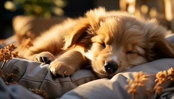 ai gegenereerd schattig puppy spelen in de gras, genieten van de zomer zon gegenereerd door ai foto