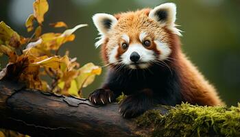 ai gegenereerd schattig klein zoogdier zittend Aan boom Afdeling gegenereerd door ai foto