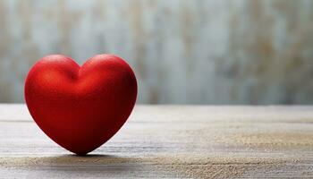 ai gegenereerd liefde en romance vorm emotie Aan houten tafel gegenereerd door ai foto