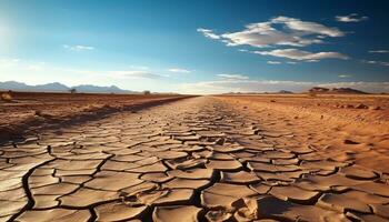 ai gegenereerd dor klimaat, extreem terrein, stoffig landschap, afgelegen schoonheid gegenereerd door ai foto