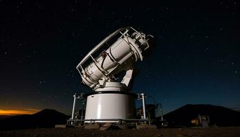 ai gegenereerd nacht lucht onthult melkachtig manier, ster spoor ontdekking gegenereerd door ai foto