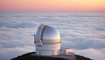 ai gegenereerd astronomie telescoop vangt verbijsterend panoramisch visie van bergen gegenereerd door ai foto