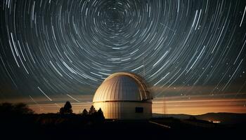 ai gegenereerd melkachtig manier verlicht nacht lucht, onthullend ster veld- gegenereerd door ai foto