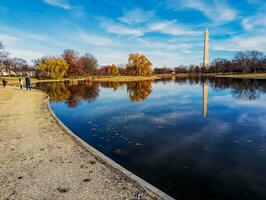 Washington, gelijkstroom, Verenigde Staten van Amerika - 12.16.2023 grondwet tuinen park in downtown Washington. foto