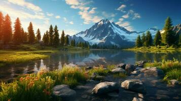 ai gegenereerd natuur landschappen achtergrond foto