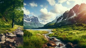 ai gegenereerd natuur landschappen achtergrond foto