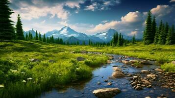 ai gegenereerd natuur landschappen achtergrond foto