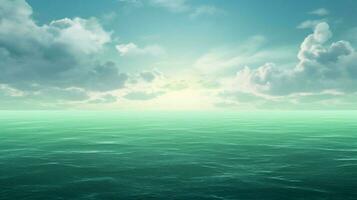ai gegenereerd zee groen zacht achtergrond foto