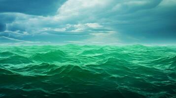 ai gegenereerd zee groen achtergrond foto