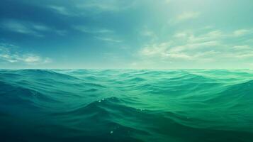 ai gegenereerd zee groen achtergrond foto