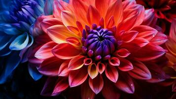 levendig dahlia bloesem een symbool van schoonheid in natuur foto