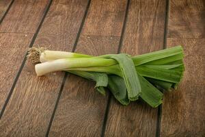 natuurlijk rauw biologisch groen prei foto