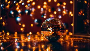 ai gegenereerd mooi gekleurde disco bal detailopname foto
