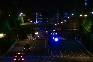 een nacht verkeer jam Bij de downtown straat in takashimadaira tokyo telefoto schot foto