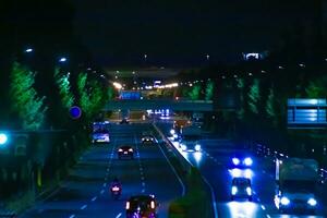 een nacht verkeer jam Bij de downtown straat in takashimadaira tokyo telefoto schot foto