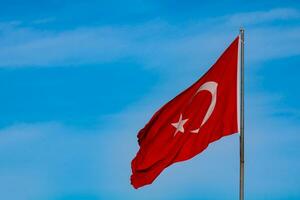 Turks vlag. nationaal vakantie van turkiye achtergrond foto