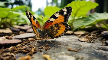 ai gegenereerd foto van vlinder Aan een grond. generatief ai