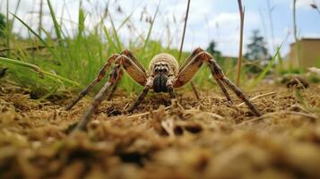 ai gegenereerd foto van kinderkamer web spin Aan een grond. generatief ai