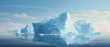 ai gegenereerd mooi ijsberg in oceaan water, bevroren schoonheid en natuurlijk zich afvragen foto