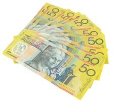 Australisch geld Aan wit foto