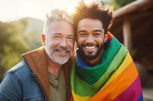 gelukkig homo lgbtq dezelfde seks paar tonen liefde en genegenheid naar elk andere foto