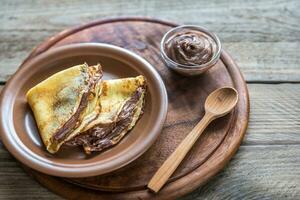 pannenkoeken met chocoladeroom foto