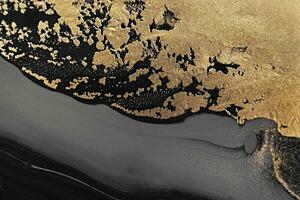 vloeistof kunst. metalen goud en grijs abstract golven. marmeren effect achtergrond of structuur foto