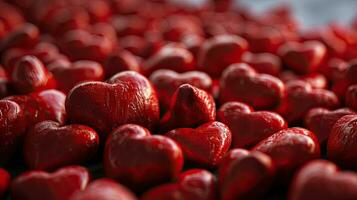 ai gegenereerd rood harten symboliseert liefde en Valentijnsdag dag foto