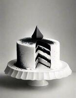 ai gegenereerd zwart en wit handgemaakt taart foto