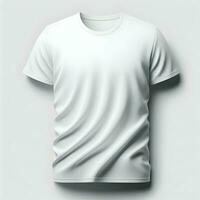 ai gegenereerd wit t-shirt mockup geïsoleerd Aan wit achtergrond foto