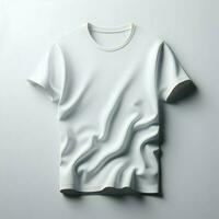 ai gegenereerd wit t-shirt mockup geïsoleerd Aan wit achtergrond foto