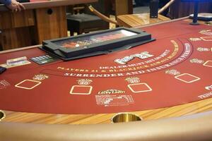 blackjack tafel in de casino Aan een reis schip foto