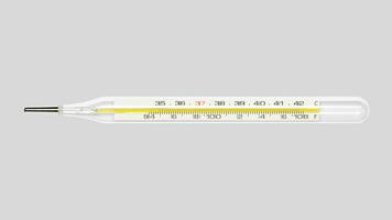 glas thermometer, kwik thermometer geïsoleerd foto