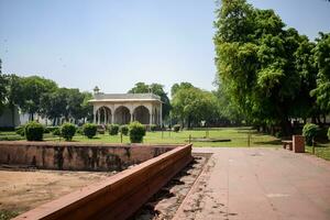 bouwkundig details van lal qila - rood fort gelegen in oud Delhi, Indië, visie binnen Delhi rood fort de beroemd Indisch oriëntatiepunten foto