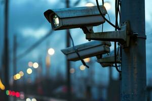 ai gegenereerd veiligheid cctv camera's Aan de pool. generatief ai foto