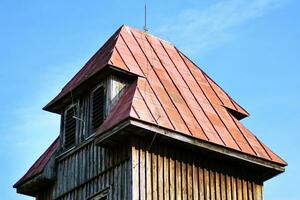 oud stad gebouwen in een klein dorp. foto