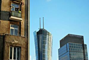 visie van modern wolkenkrabbers in de stad centrum. foto