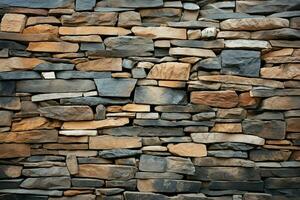 ai gegenereerd steen muren levendig patronen en texturen creëren boeiend bouwkundig esthetiek foto