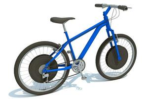 berg fiets 3d renderen Aan wit achtergrond foto
