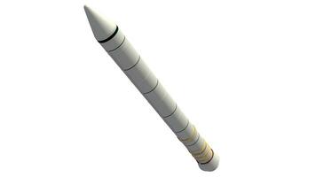 solide raket booster 3d renderen Aan wit achtergrond foto